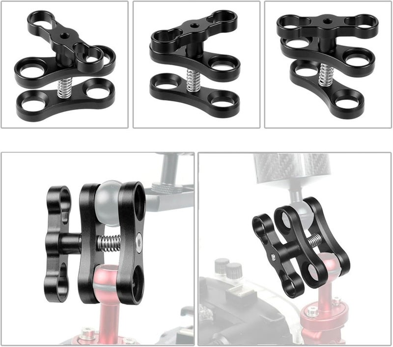 DIVJINGHAO 2 قطع مشبك كرة تحت الماء 1 بوصة لكاميرا الغوص، متوافق مع كاميرا GoPro وأذرع المصابيح (CLAMP-2) - Image 2
